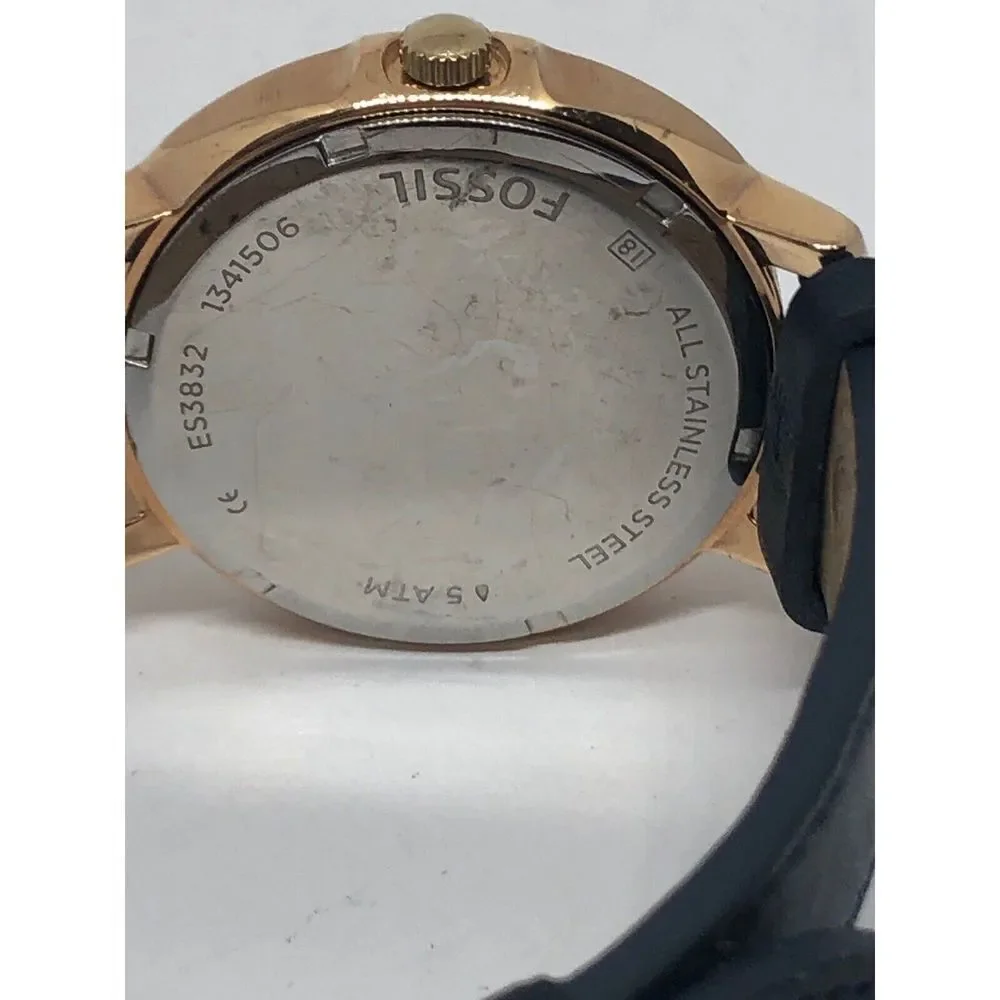 Fossil ES3832 Women Leather Analog Silver Dial Quartz Genuine Wrist Watch KG125 - Picture 11 of 12